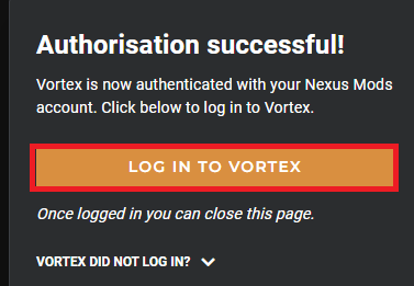 VortexとNexus Modsアカウントの管理付け2